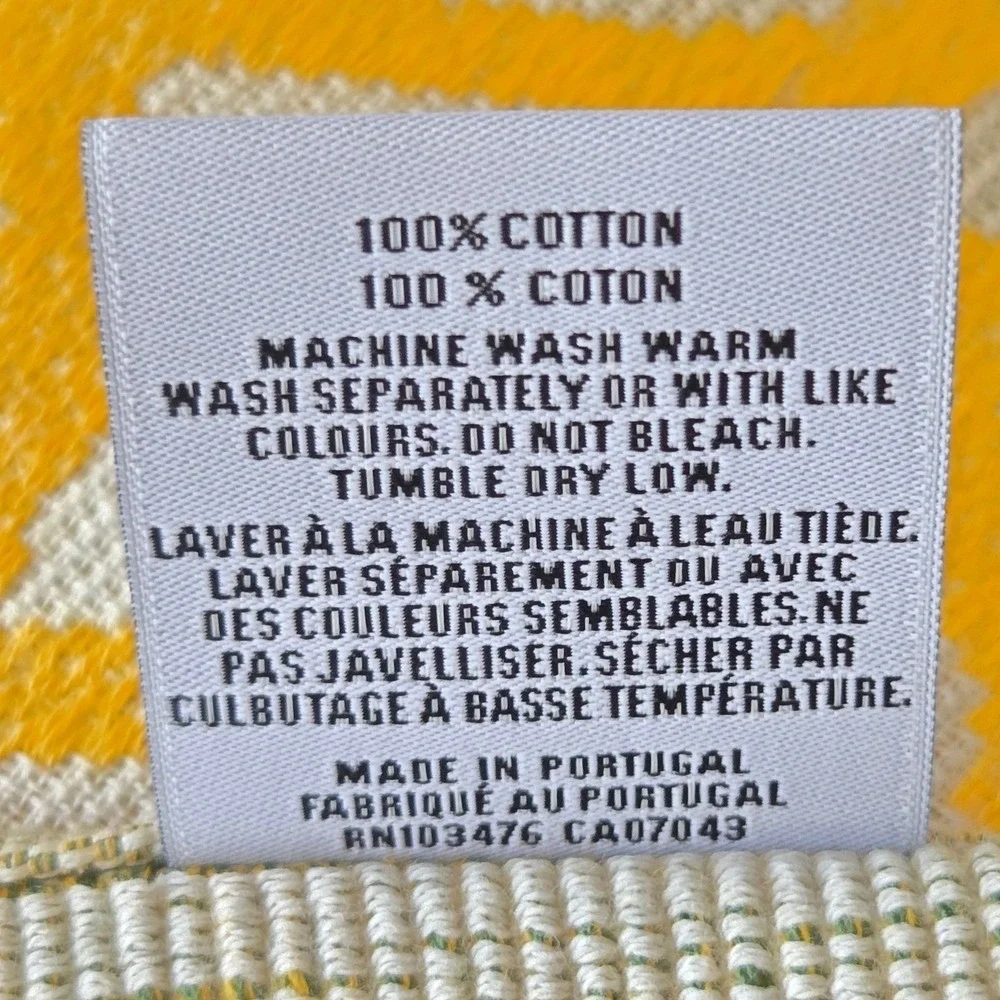 Bianca Pineapple Cotton Beach Towel Yellow Green Jacquard Weave Made in Portugal